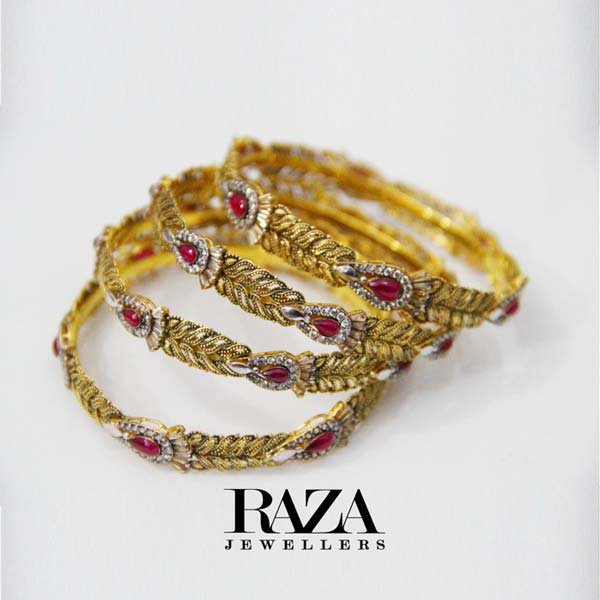 Rubby Zircon Antique Bangels