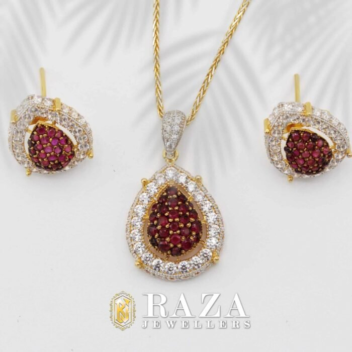 RUBY GOLD LOCKET SET