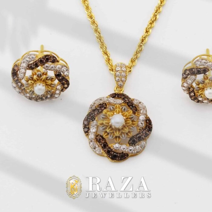 PEARLS GOLD LOCKET SET