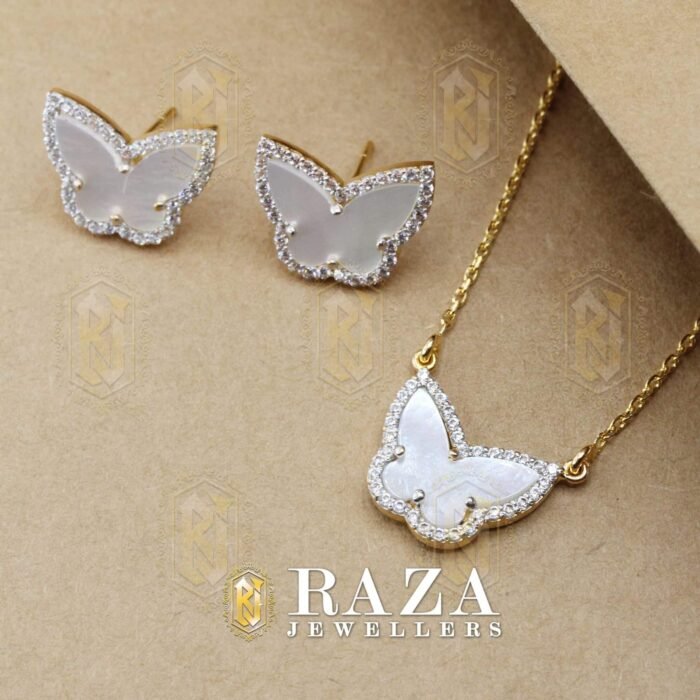 BUTTERFLY GOLD LOCKET SET