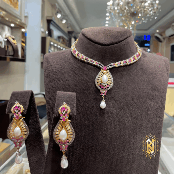 PEARLS & RUBY NECKLACE SET