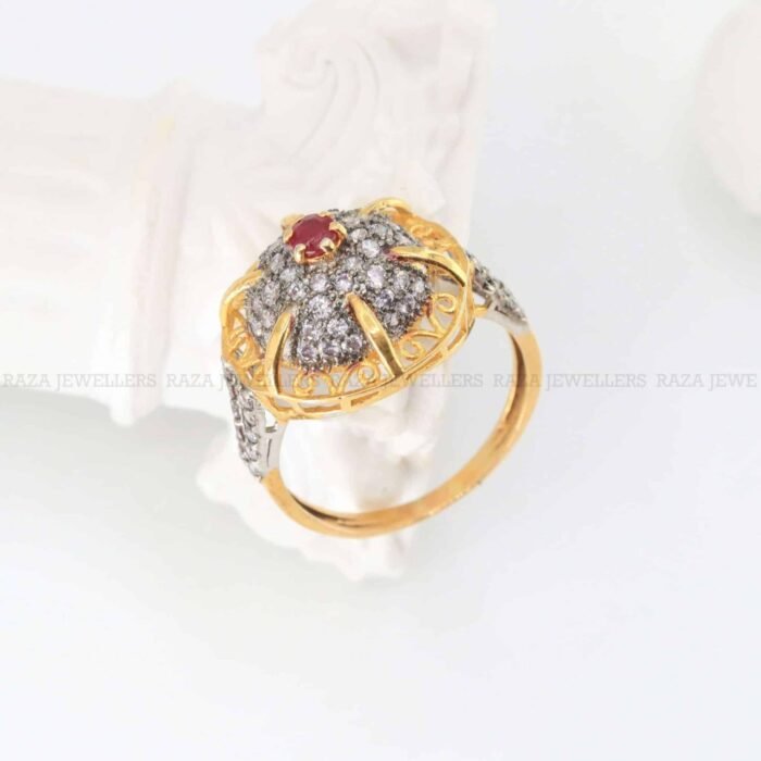 Ruby Modern Gold Ring
