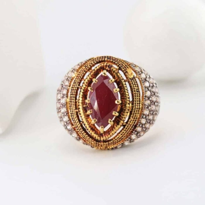 Modern Ruby Gold Ring
