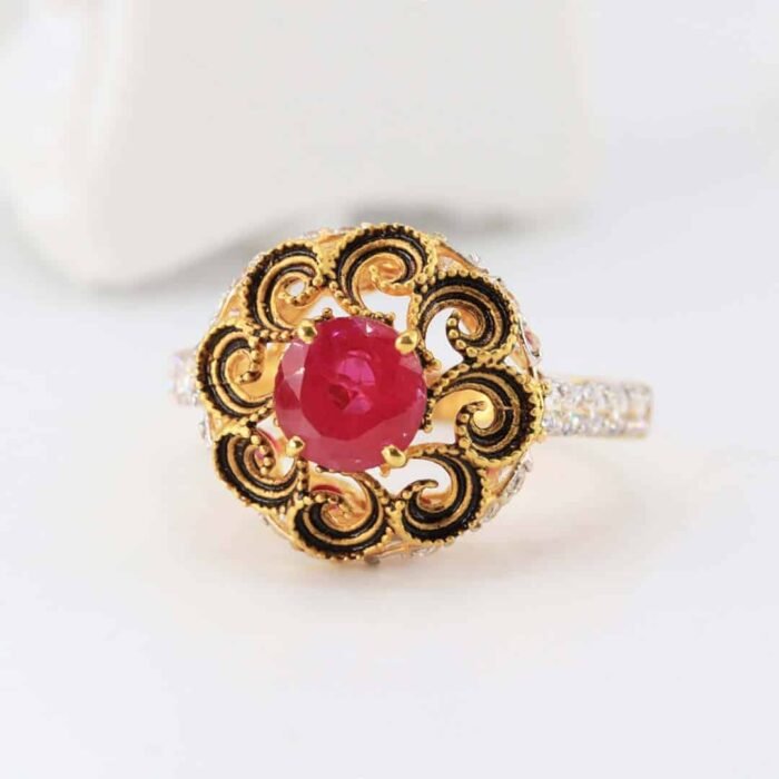 Modern Ruby Gold Ring