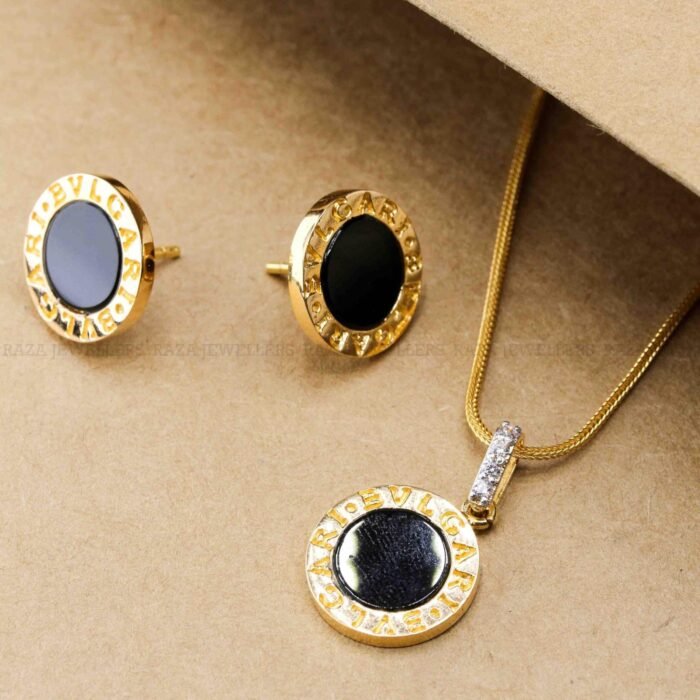 Mother Of Pearl Gold Locket Set
