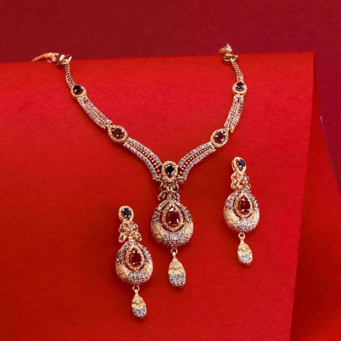 Ruby Gold Bridal Necklace Set