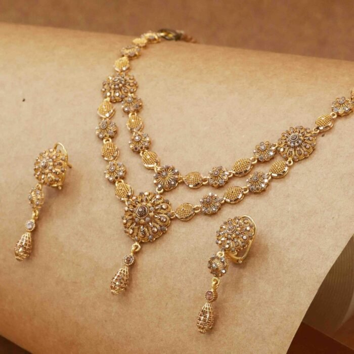 Antique Pure Gold Bridal Necklace Set