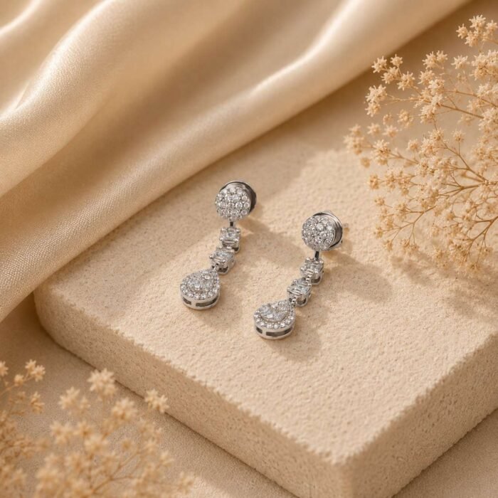 Rose Gold Floral Earrings