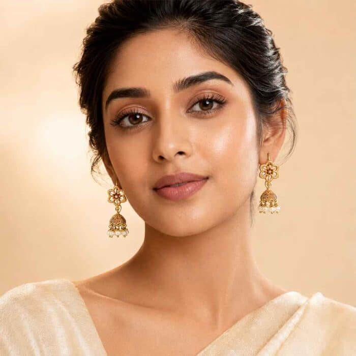 Antique Pearls Jhumki